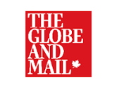 Red and white The Globe and Mail logo