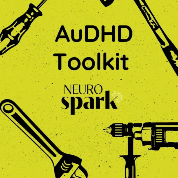 Visual representation of NeuroSpark Health's free AuDHD Toolkit.